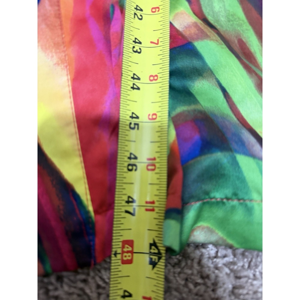 Natori Belted Satin Robe Abstract Multi Brightly Colored Medium - Picture 3 of 9